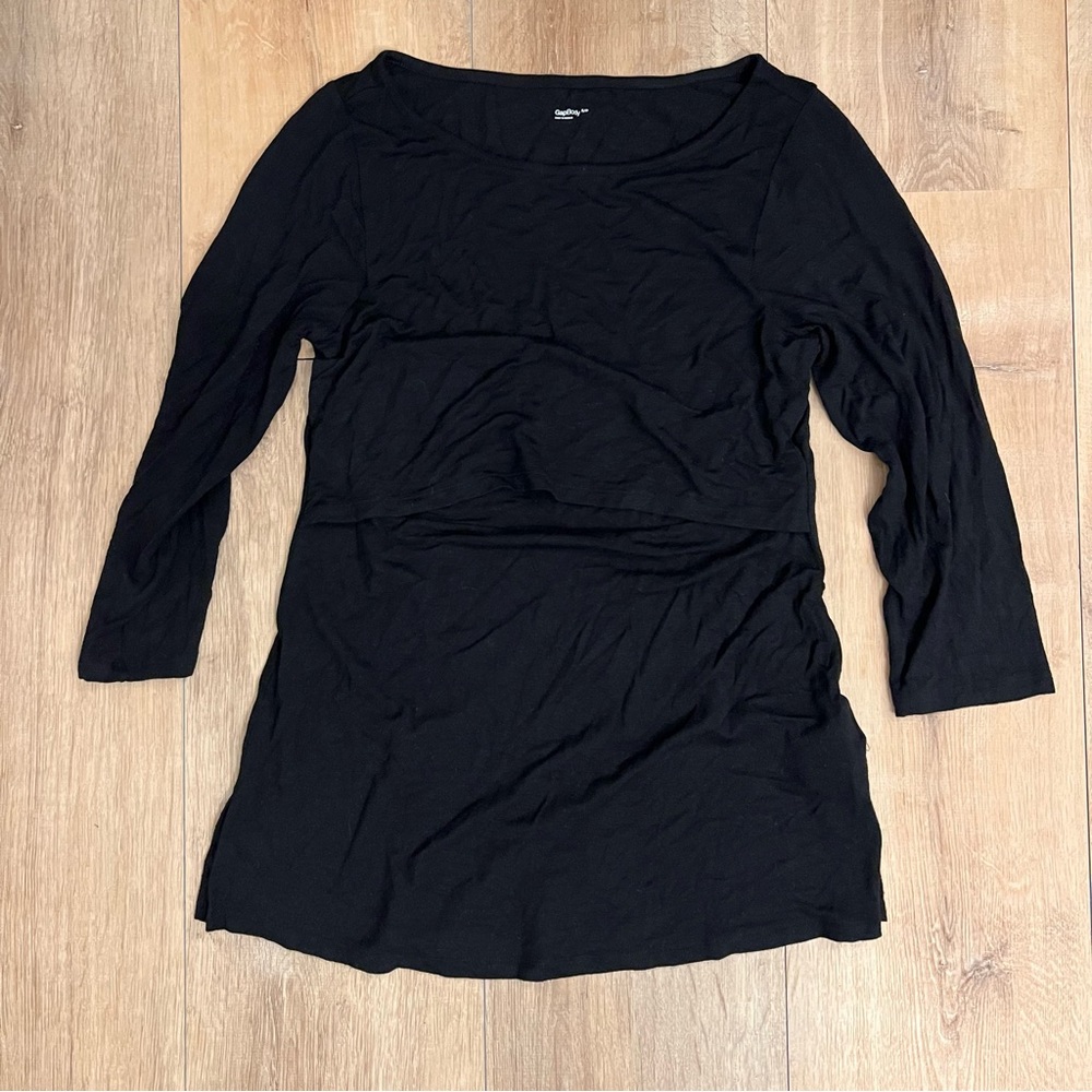 Gap body maternity nursing black shirt size small NWOT